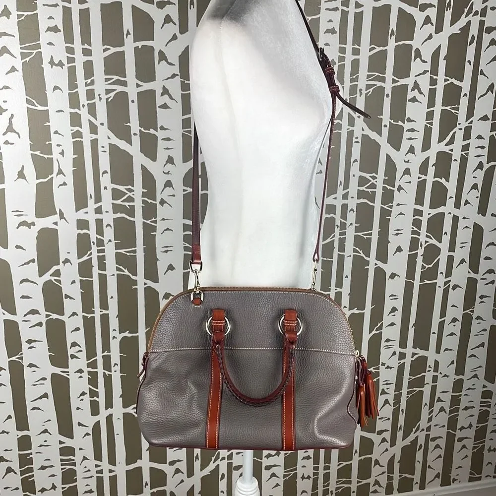 Dooney & Bourke Gray Satchel with Brown Trim - Picture 4 of 16